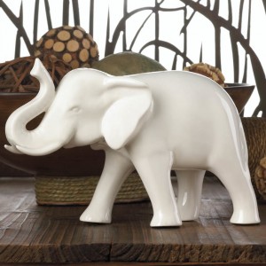 Bungalow Rose Sleek Ceramic Elephant Figurine BNRS3891